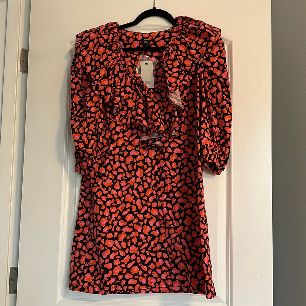 River Island Red Animal Patterned Dress - Picture 2 of 7